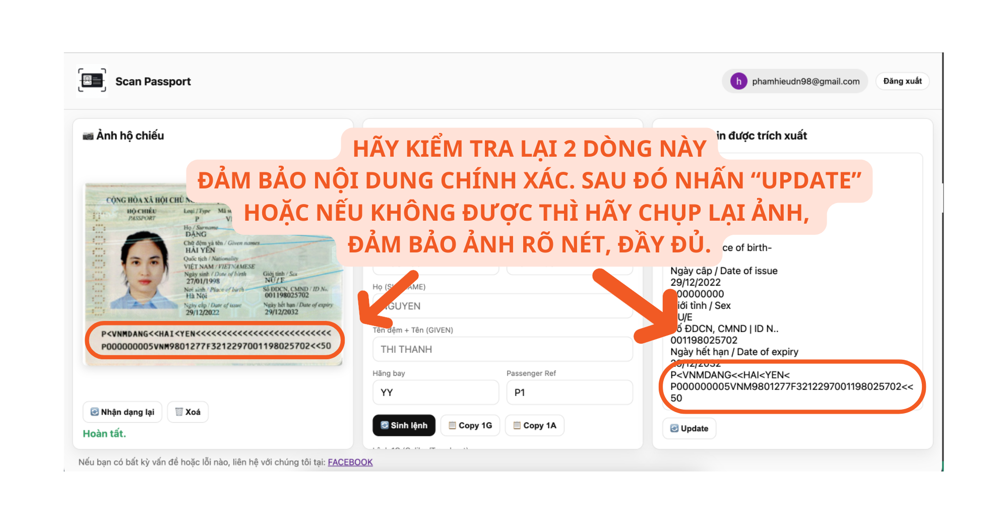 Ảnh yêu cầu cập nhật thêm thông tin